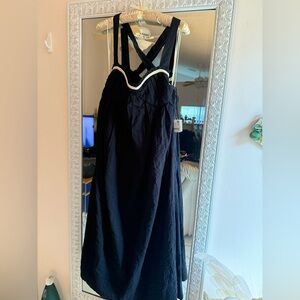 Free People Poppy Midi Drees Black